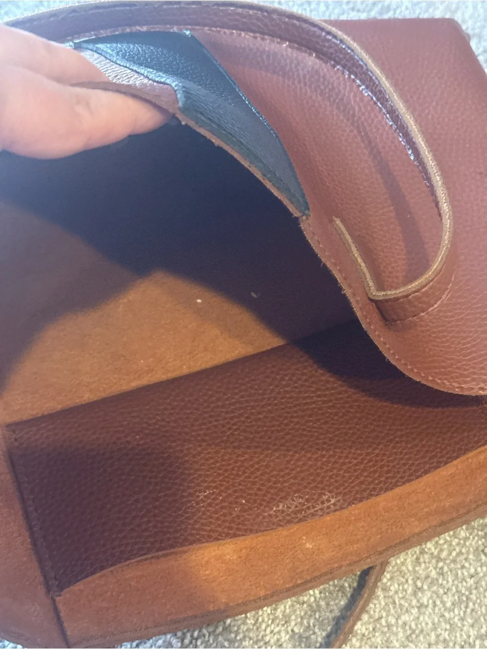 Vince Camuto Brown Tote with Black Center Stripe